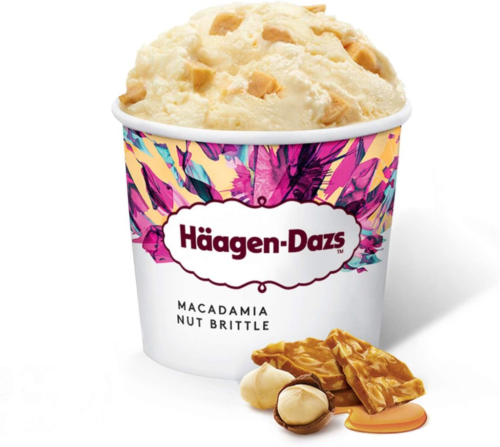 Glace HäagenDazs Macadamia nut brittle Gioia Pizza